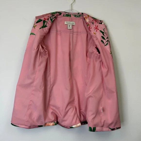 Rachel Zoe Pink Floral Tropical Blazer Jacket Women's Medium - Picture 8 of 11